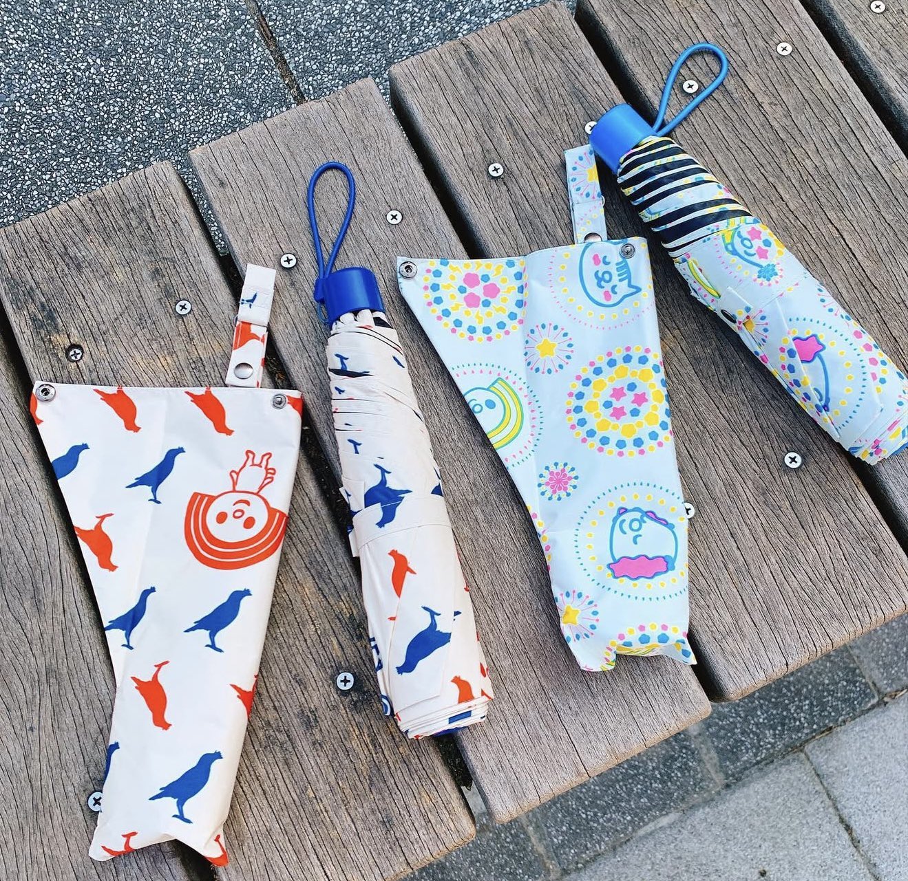 OPENちゃん　晴雨兼用折り畳み傘　花火